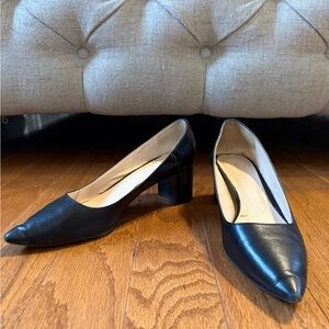 Nine West Black Leather Heels